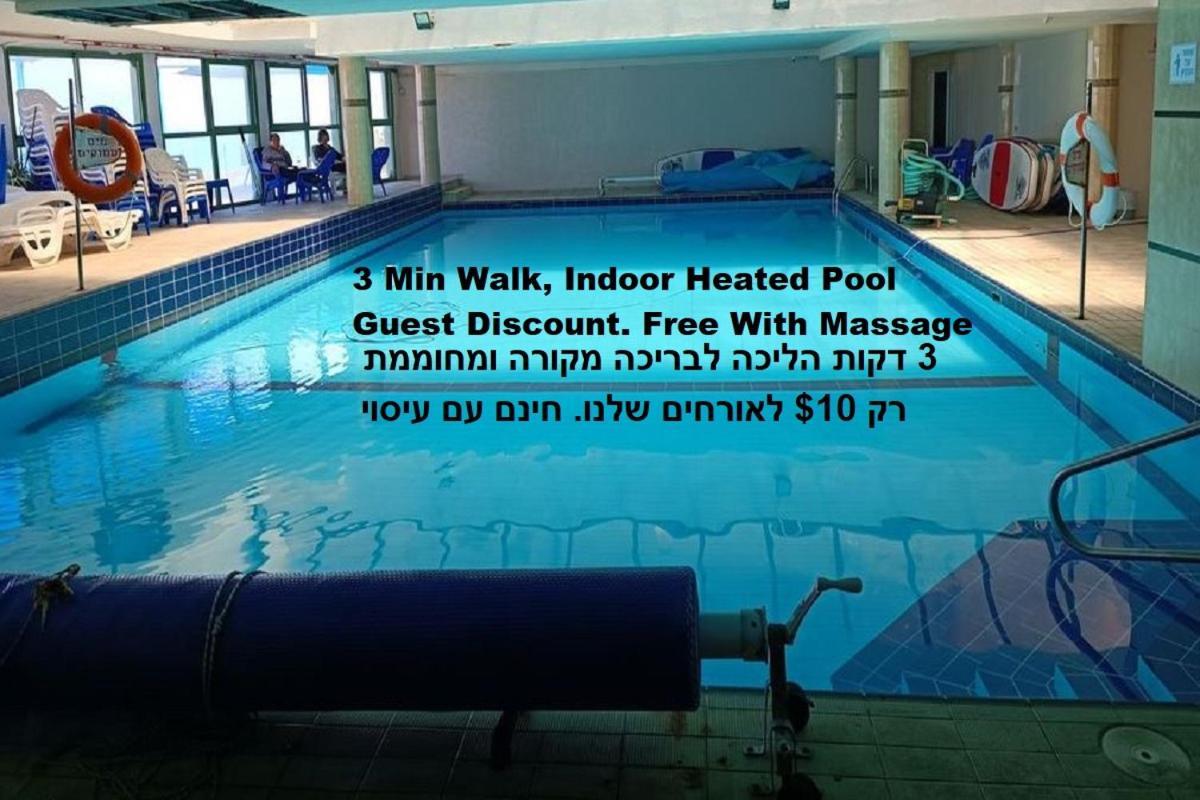 Beach Suite Israel- Private Jacuzzi, Beach View, Gym, Low Fee For Off-Site Indoor Pool & Spa ביץ סוייט ישראל- ג'קוזי פרטי עם נוף ים, אפשרות לבריכה מקורה וספא בתשלום ממש מוזל 亚实基伦 外观 照片